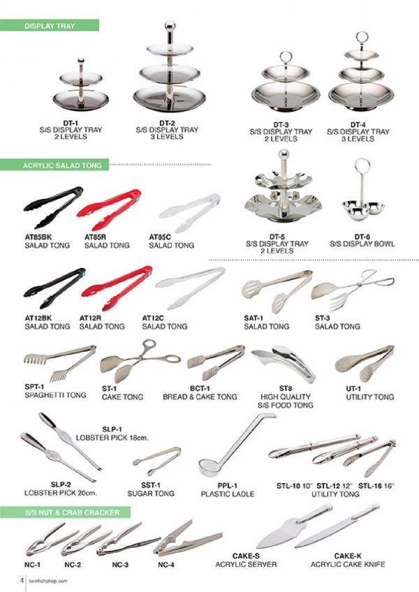Horeca-Display-Tray-Acrylic-Salad-Tong-S Nut-Crab-Cracker